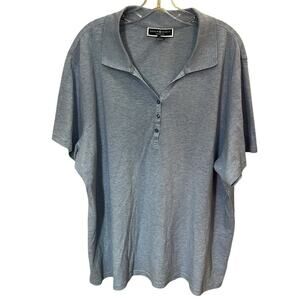 Karen Scott Women's 2XL Slate Blue Short Sleeve Polo Shirt Casual